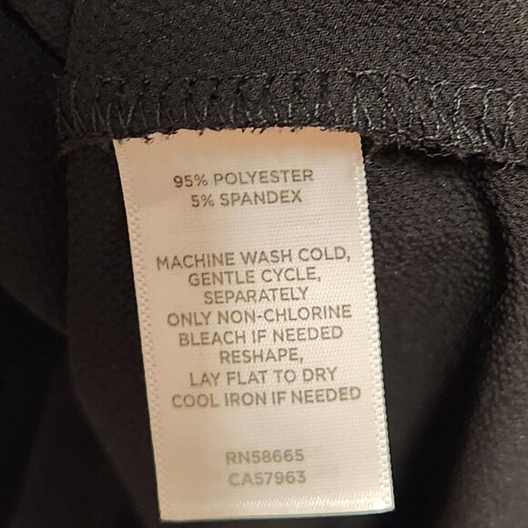 Halogen Women's Size M Black Lace Cap‎ Sleeve Crew Neck Blouse Hi-Low Hemline - Picture 5 of 9